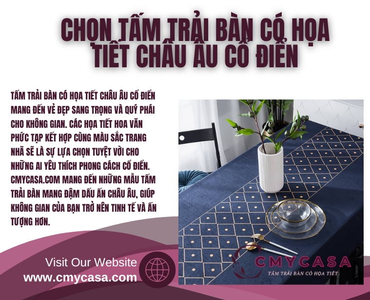 Giới Thiệu TẤM TRẢI BÀN CÓ HỌA TIẾT CMYCASA